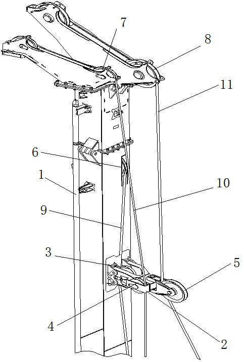 Combined steel wire rope guide mechanism of rotary drilling rig