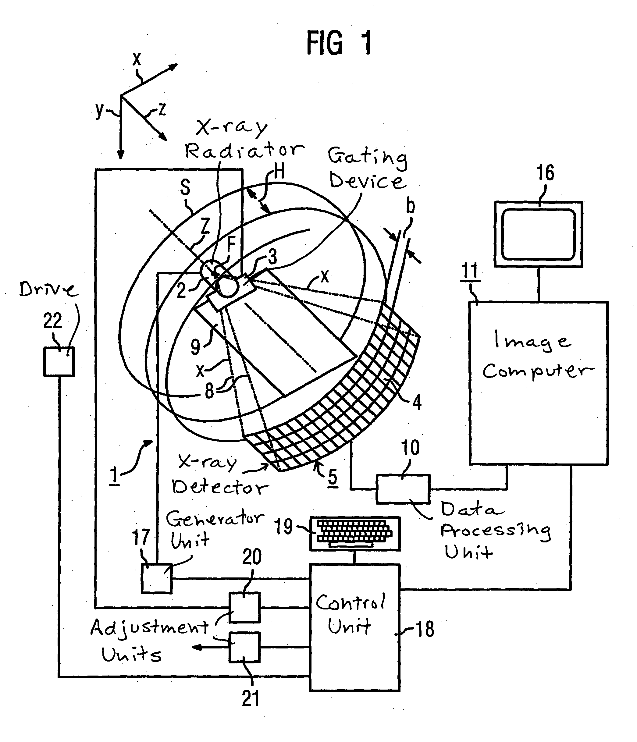 Overlay device and computer tomography device comprising an emitter side overlay device