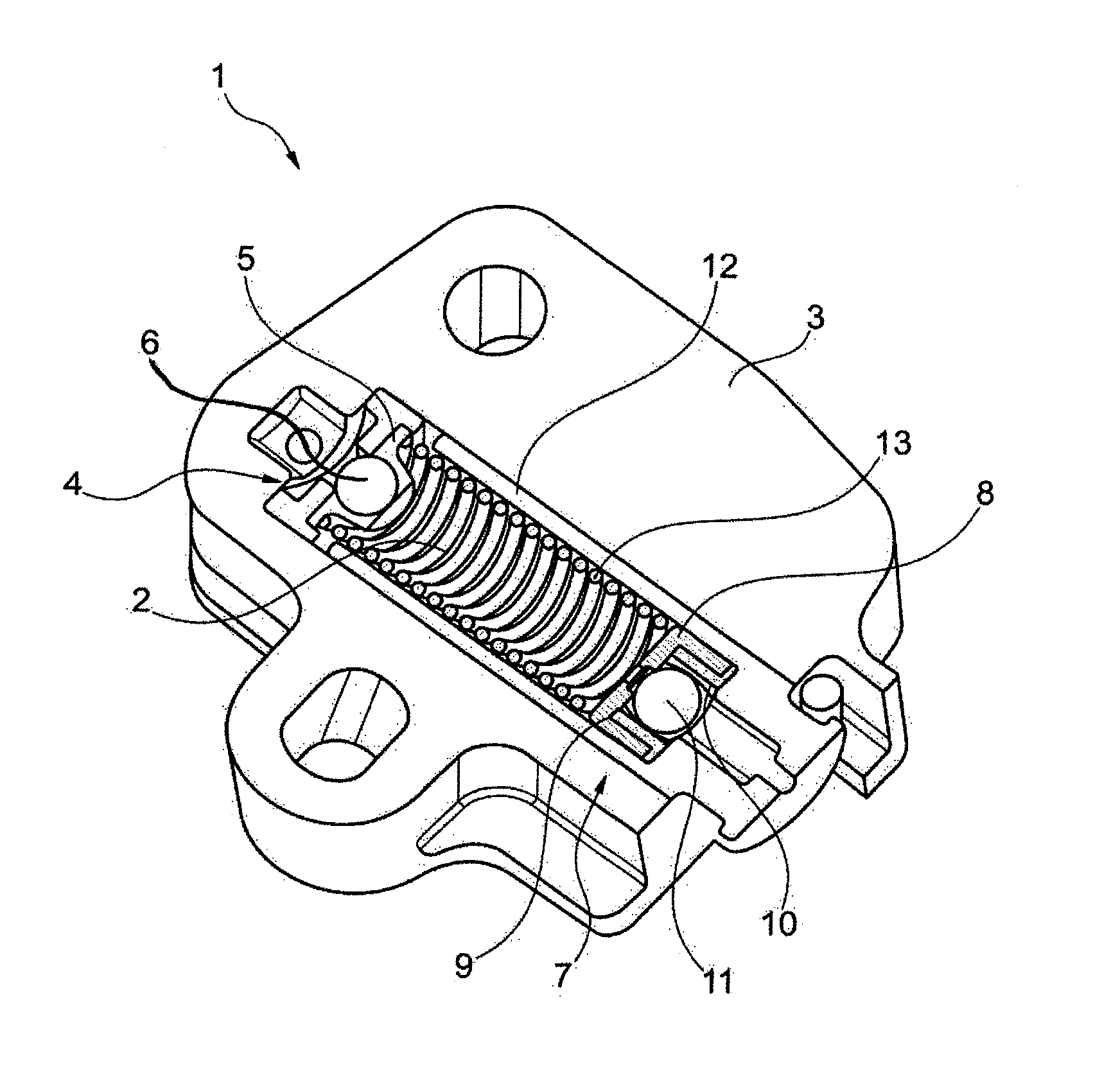 Tensioner for a traction device having an overpressure valve with a sealing cage, and traction device drive having a such tensioner