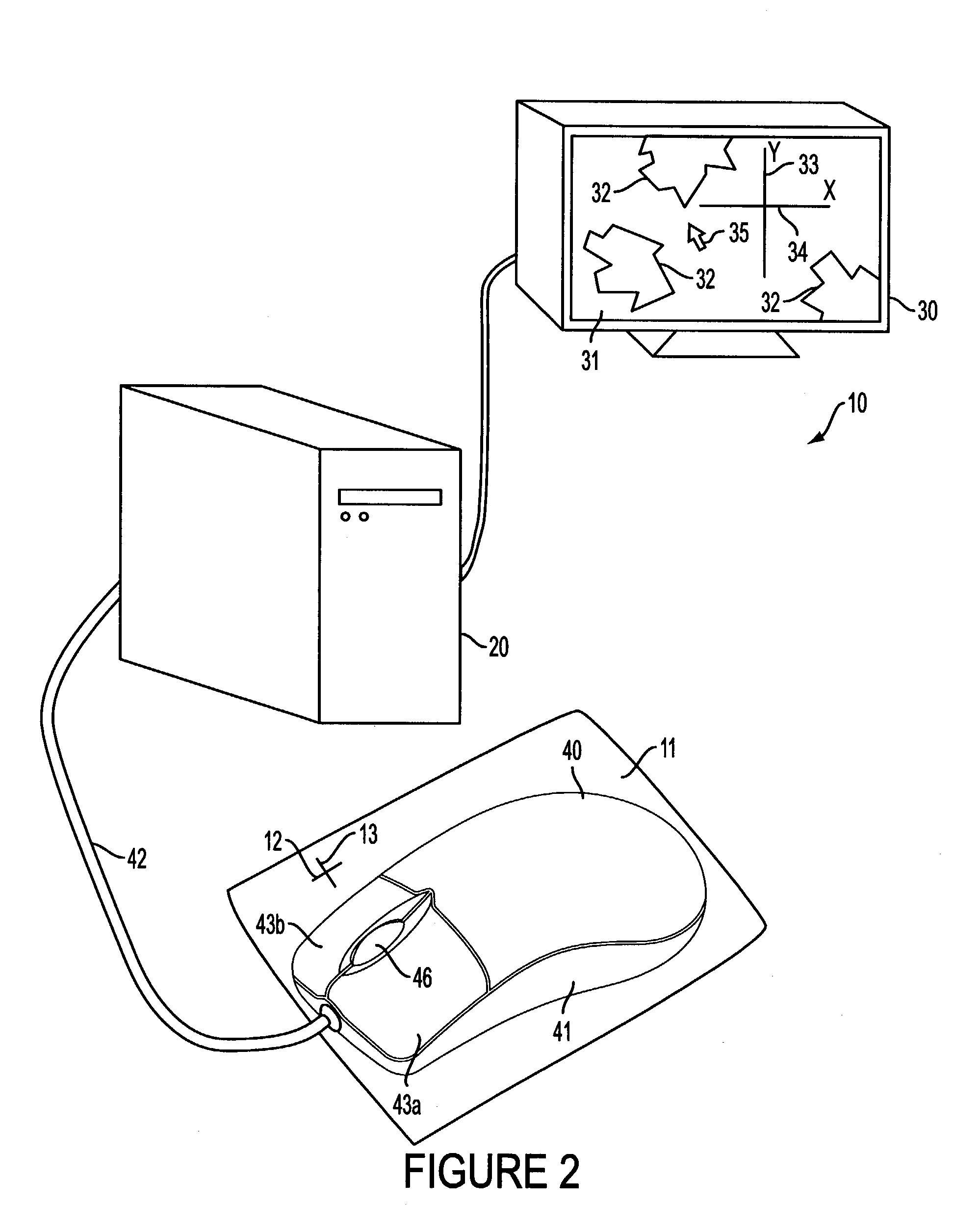 Computer input device with angular displacement detection capabilities
