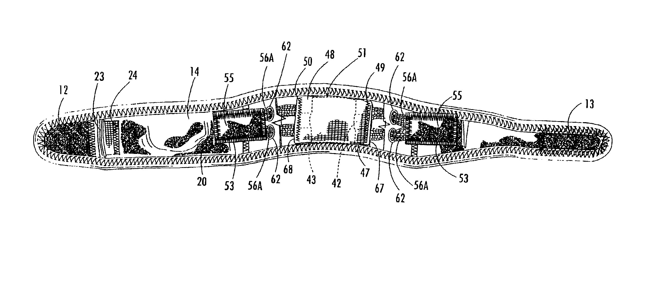 Knee support device for applying radial pressure