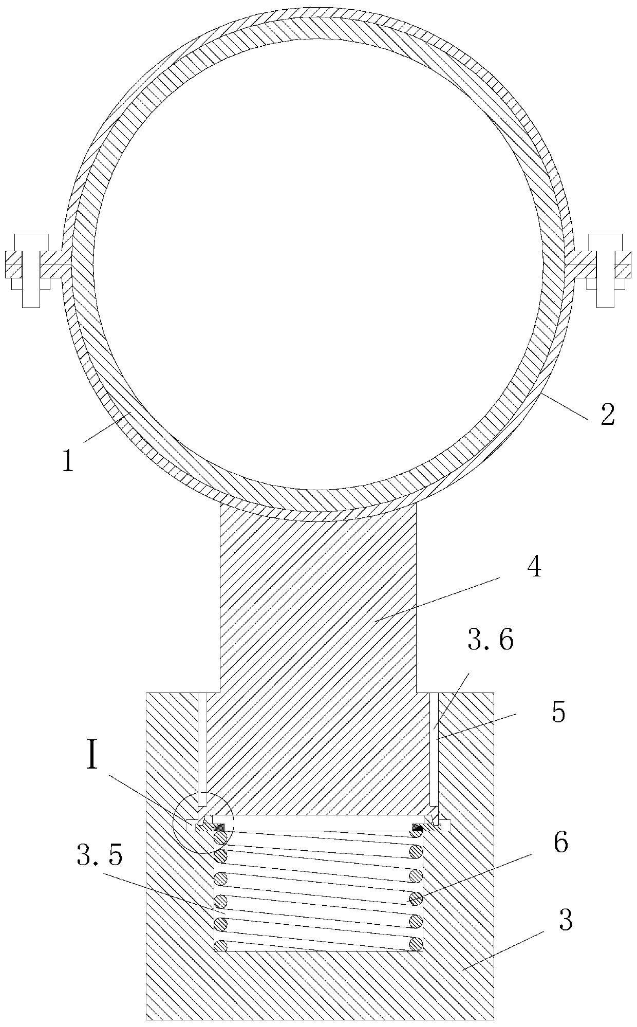 Safe and efficient supporting device for oil and gas pipeline and oil and gas pipeline system