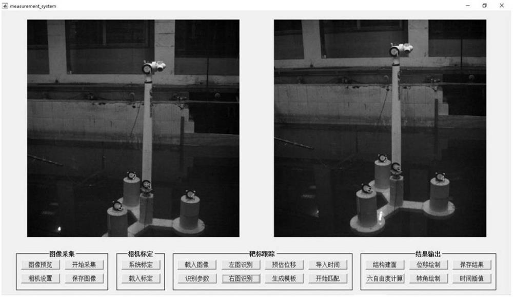 Structure six-degree-of-freedom motion measurement system based on binocular vision and measurement method thereof