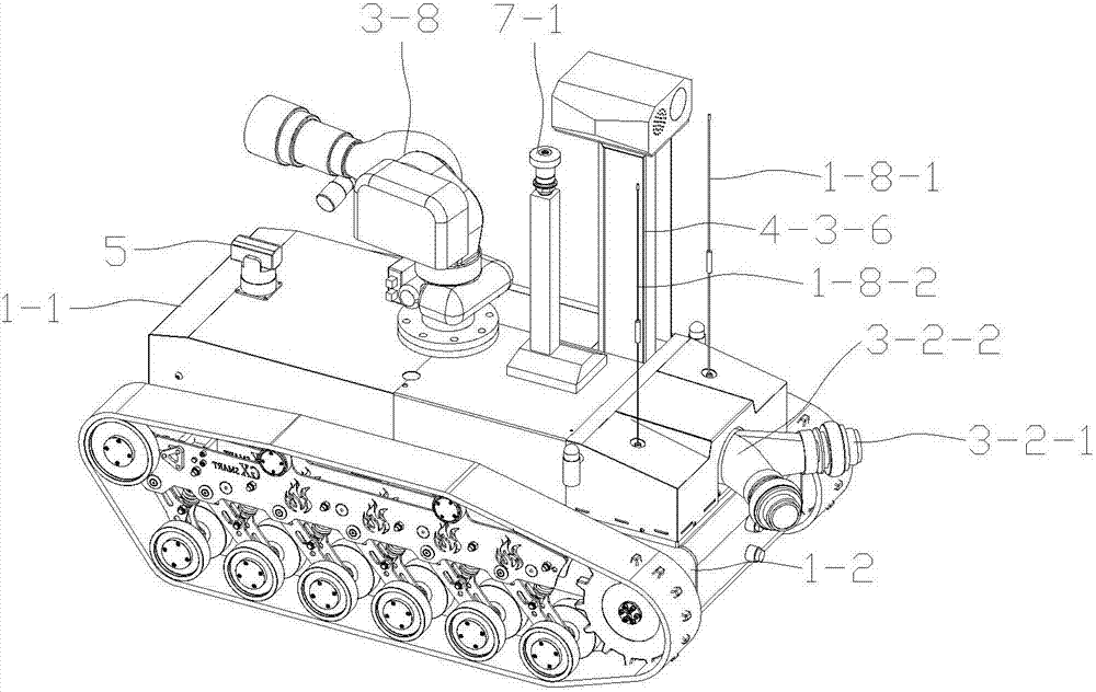Anti-explosion fire reconnaissance firefighting robot and working method
