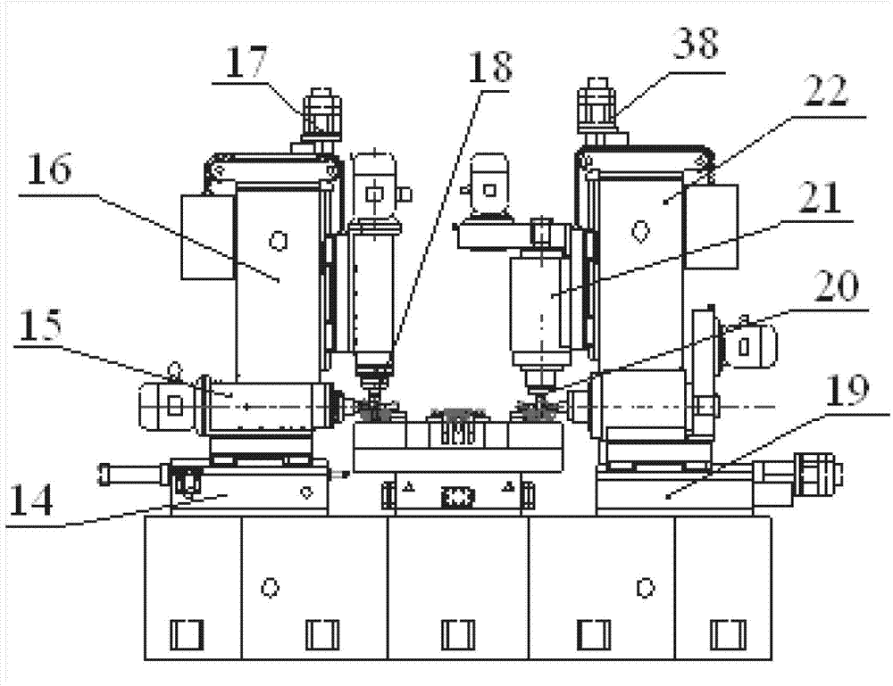 Crankcase vertical-horizontal composite type multi-station combined machine tool