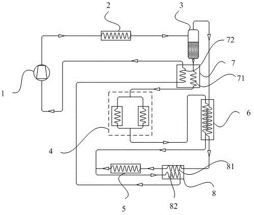 Multiple-temperature zone refrigeration circuit and multiple-temperature zone refrigeration device