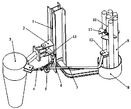 Hybrid multi-rod metamorphic drilling rig linkage slag discharge device