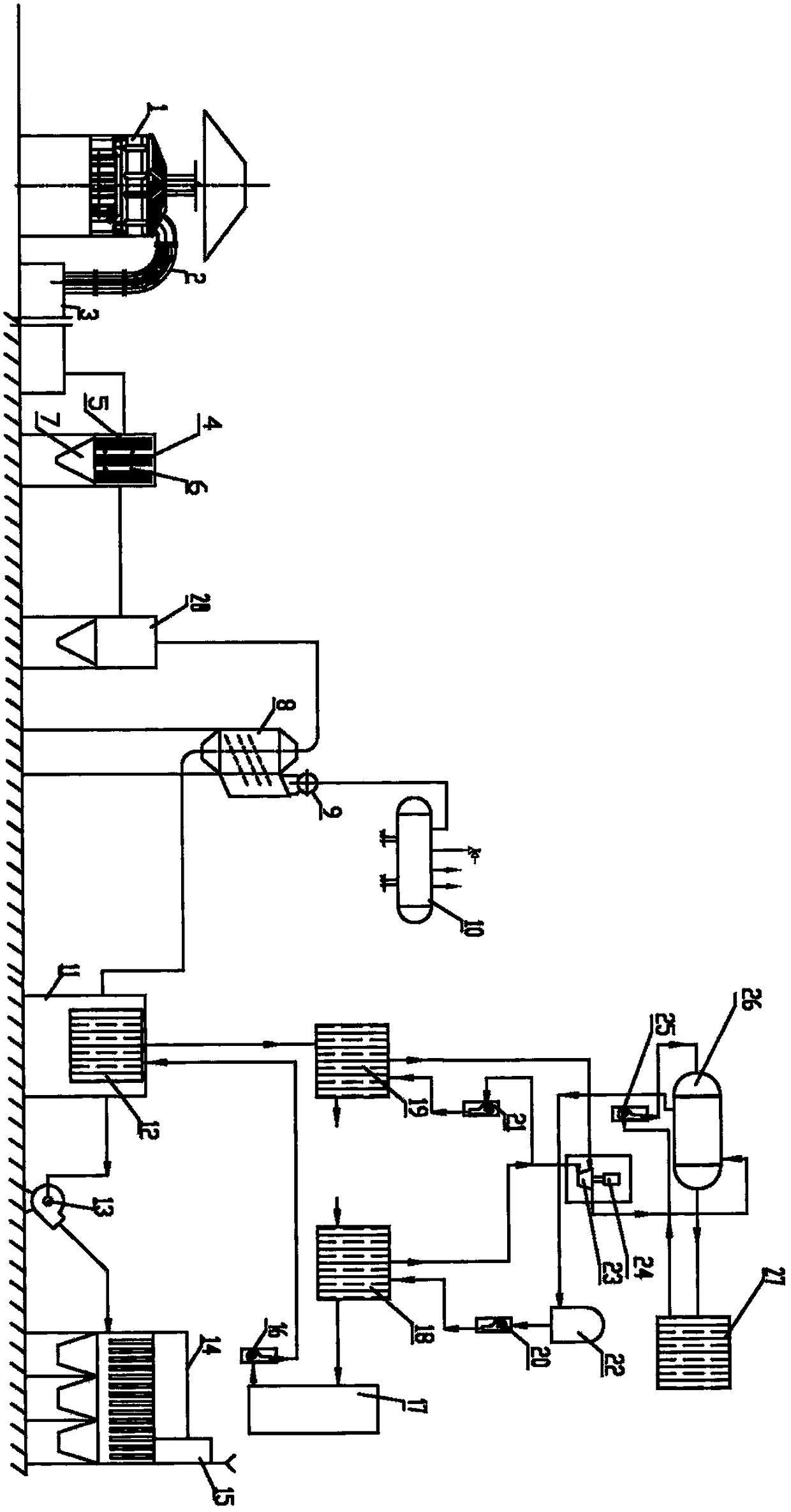 Flue gas residual heat utilizing method for copper smelting furnace through dust remover with exhaust funnel