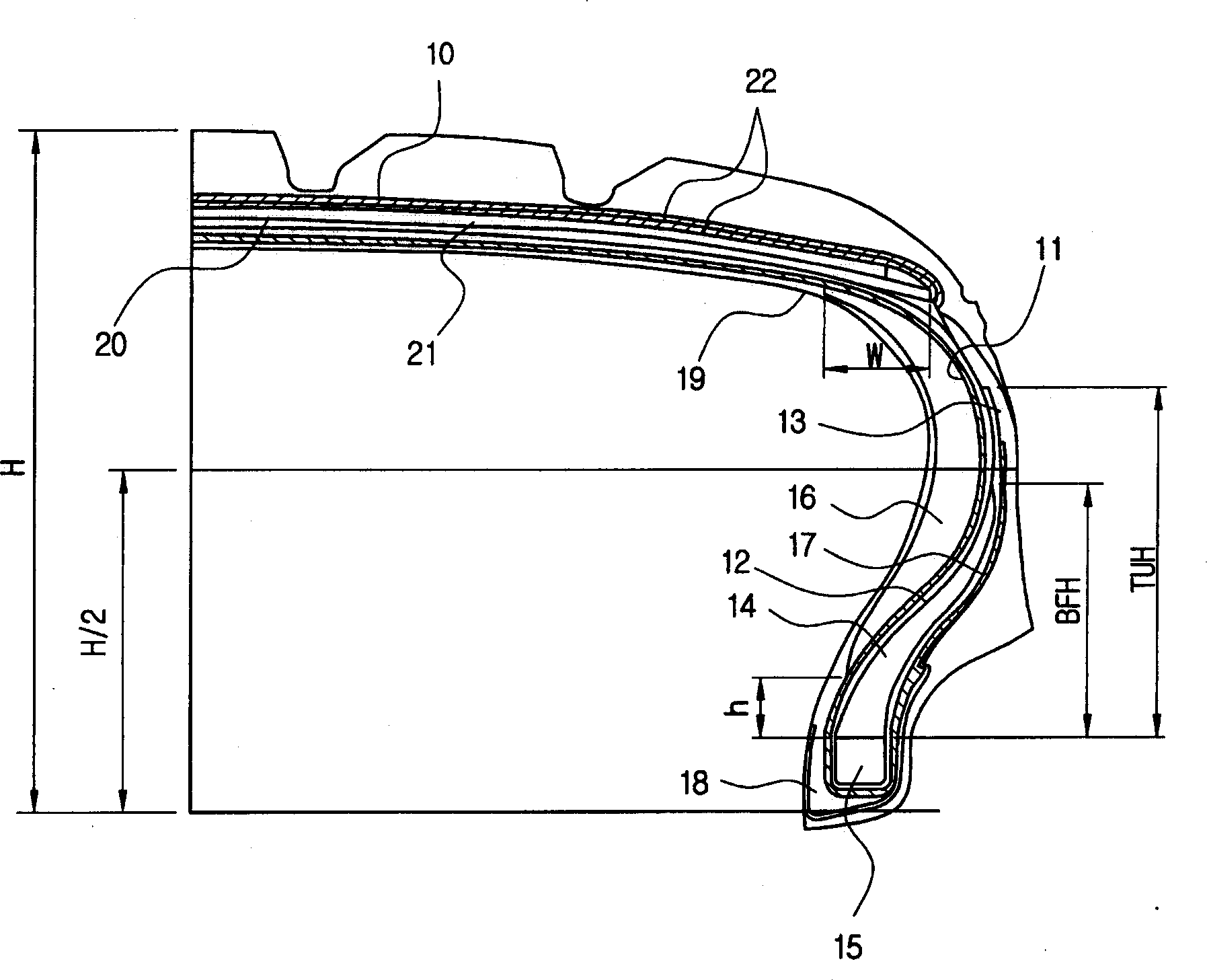 Self-supporting type pneumatic run-flat tire, and insert and bead rubber composition for run-flat capability