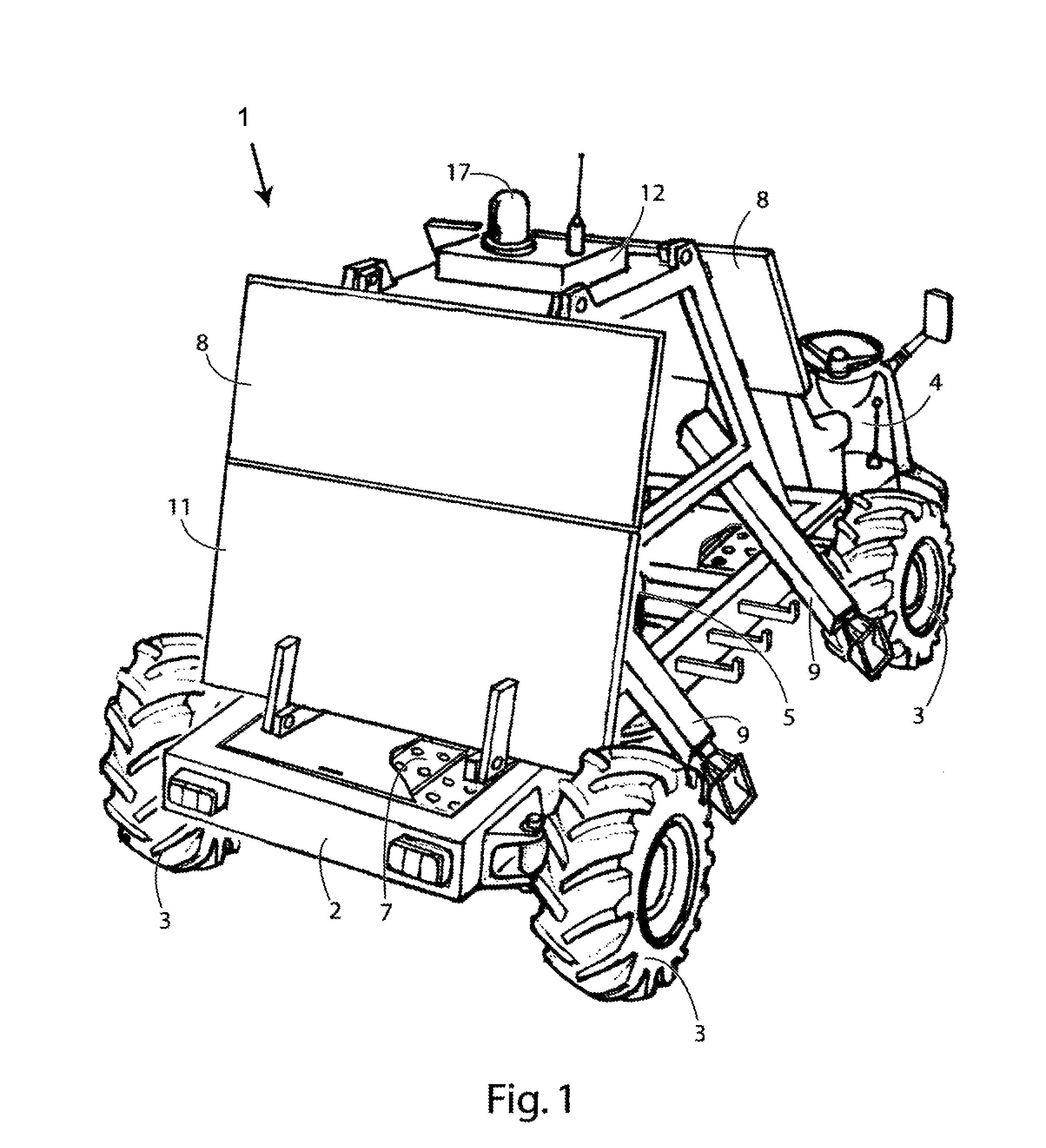 Agricultural traction system with cable and hoists