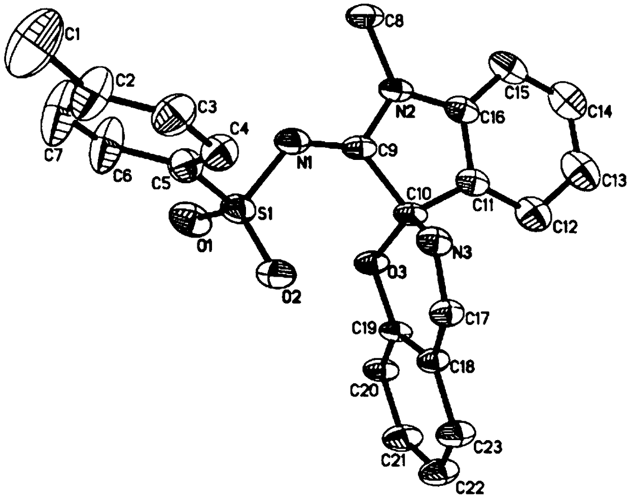 Indole-spirooxazine heterocyclic compound and preparation method thereof