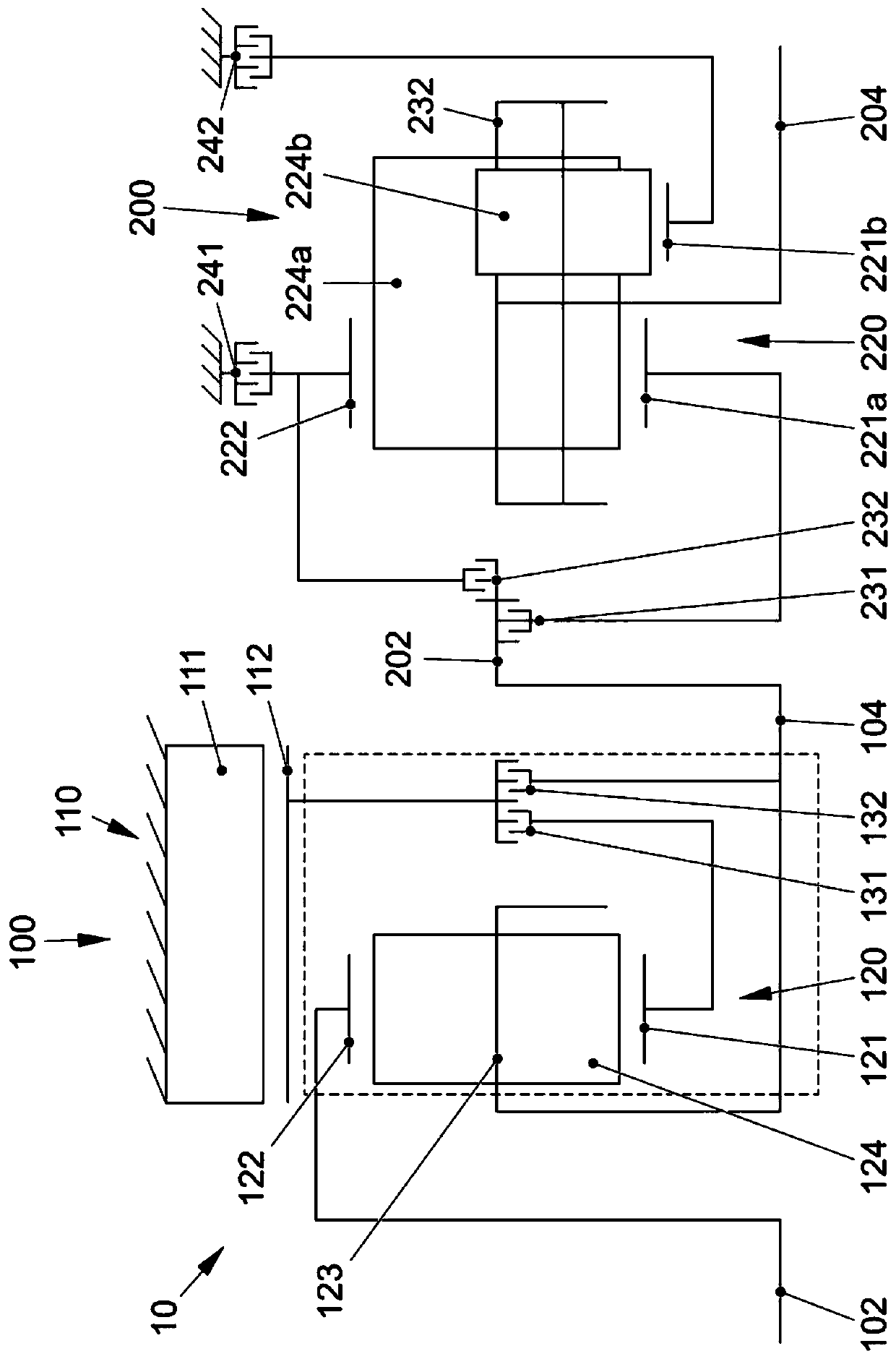 Multistage hybrid powertrain for a motor vehicle