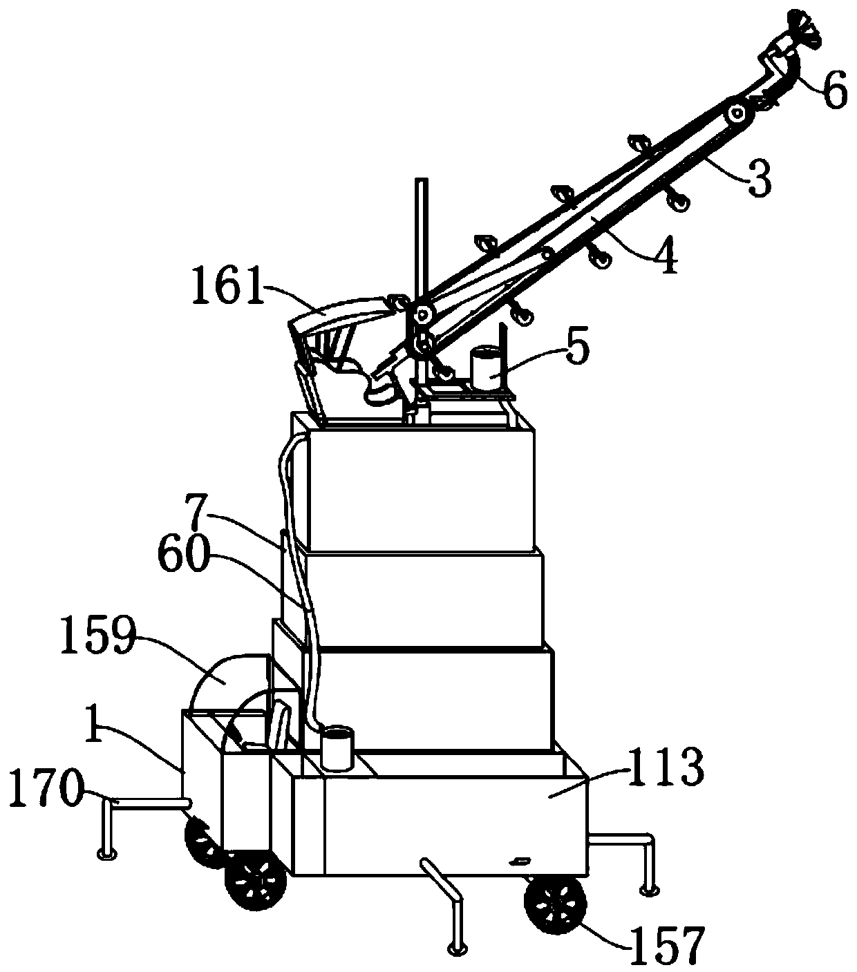 Nondestructive screwing picking, conveying and screening device vehicle of mangosteen