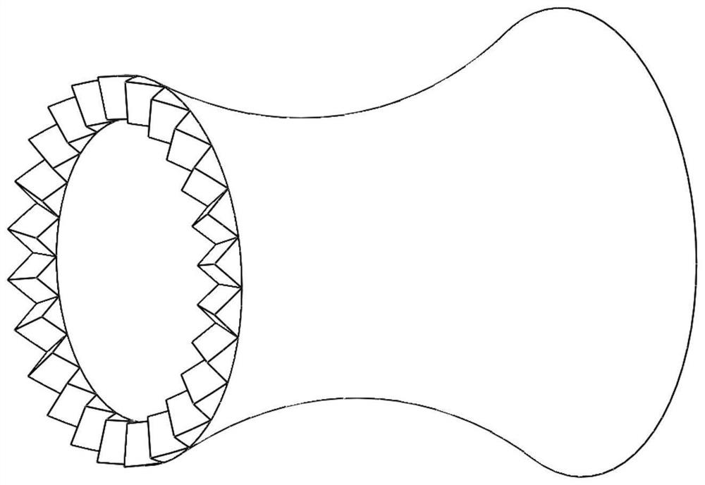 Double-layer diffusion and sawtooth tail edge integrated wheel rim driving propeller