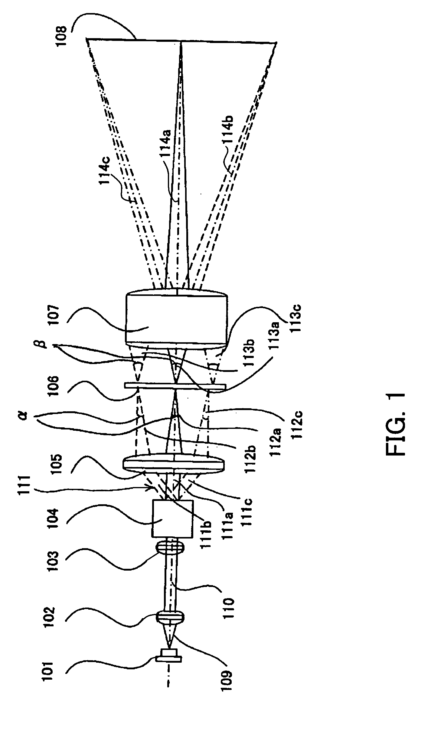 Displaying optical system and image projection apparatus