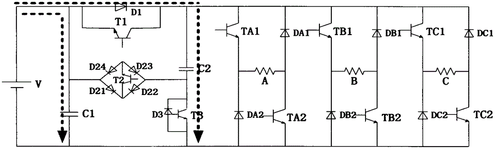 Multi-level power topology structure of switch reluctance motor