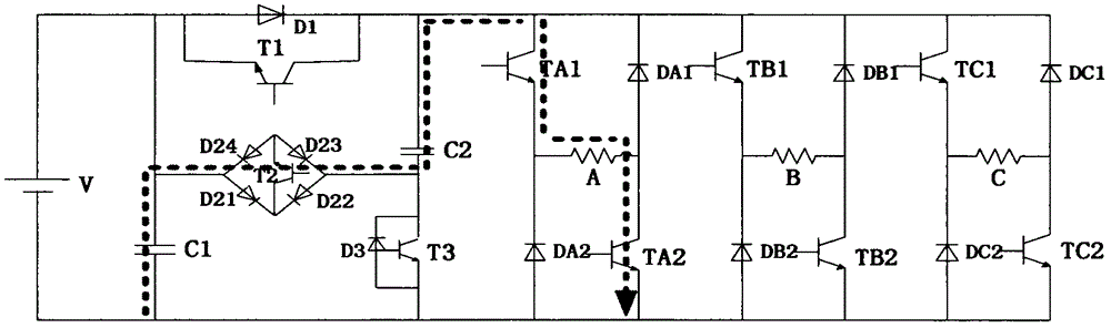 Multi-level power topology structure of switch reluctance motor