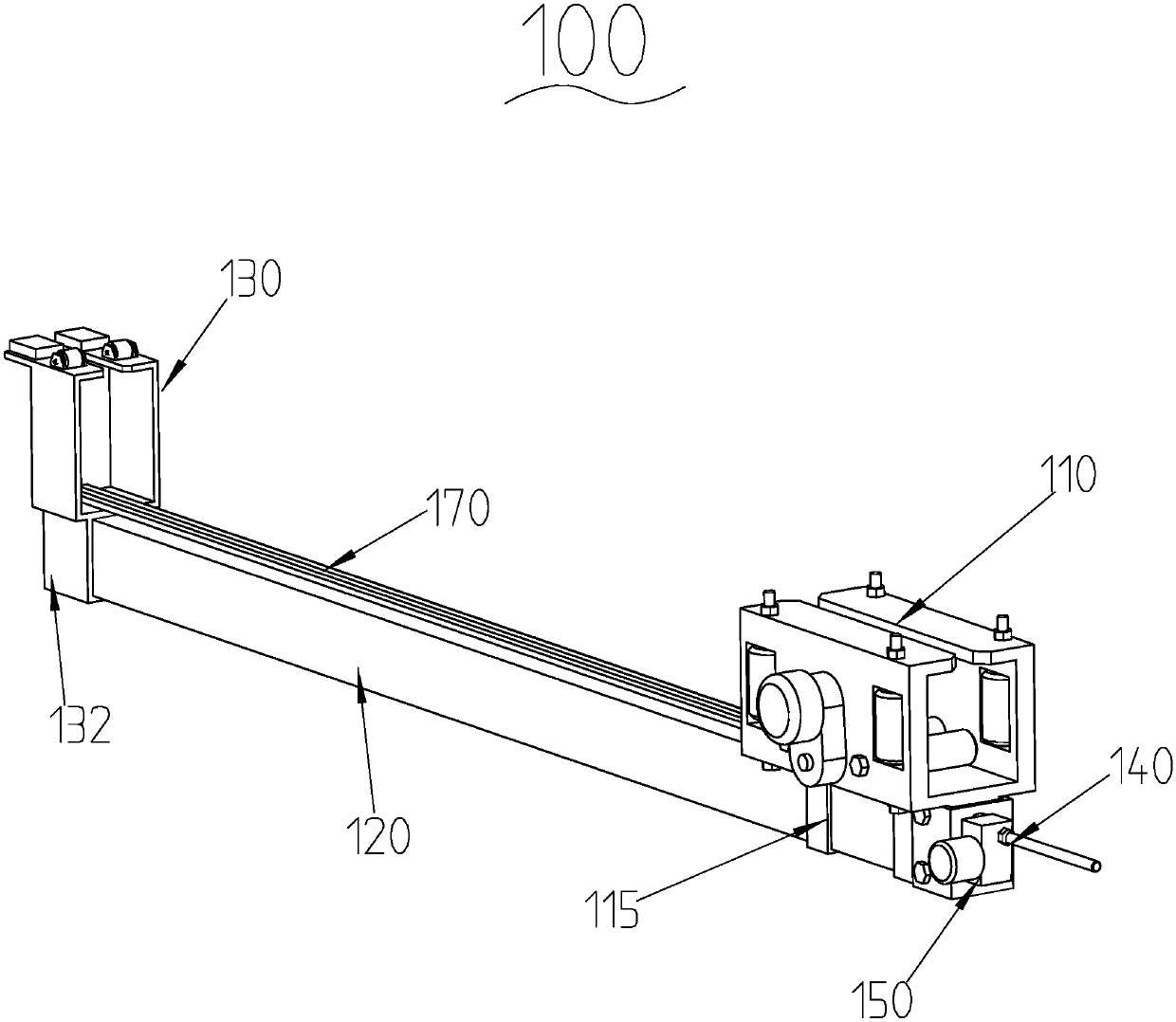 Vine bundling rope placing device for greenhouse