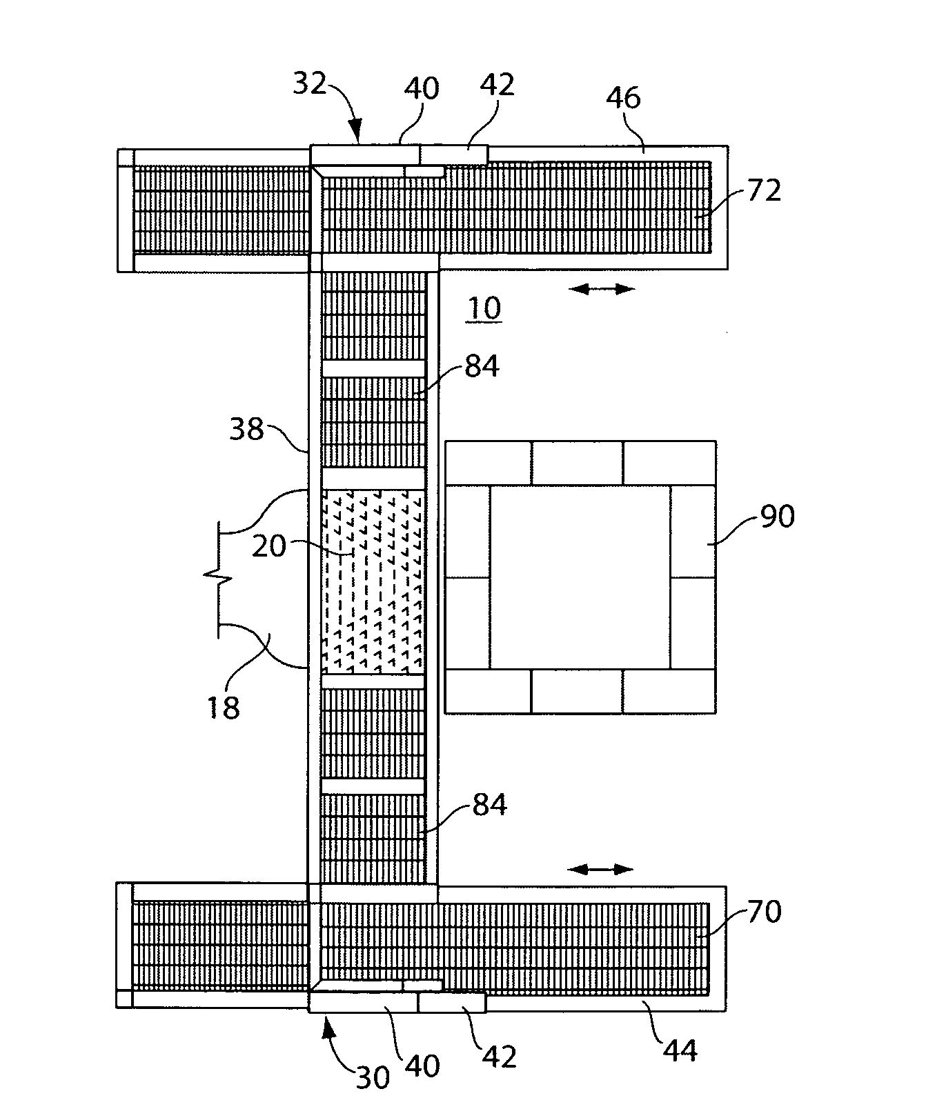 Mason's adjustable chimney-platform arrangement