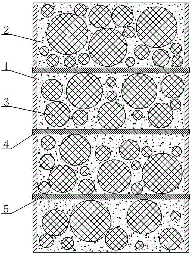Steel pipe gypsum mortar and waste concrete combined column and preparation method thereof