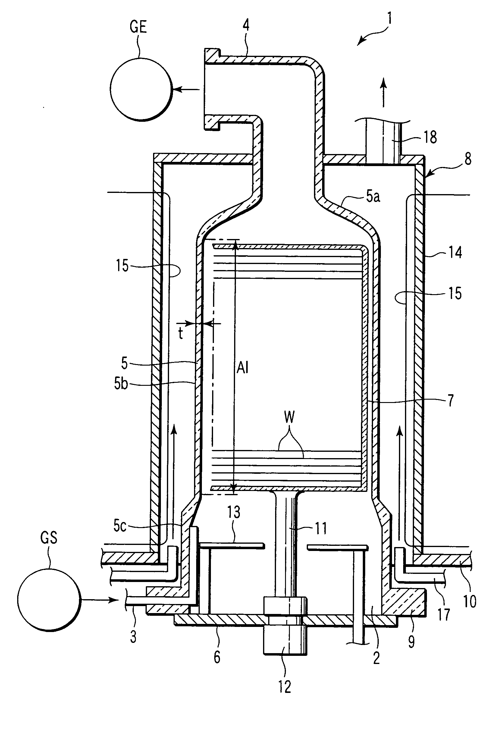 Vertical heat treatment device and method controlling the same