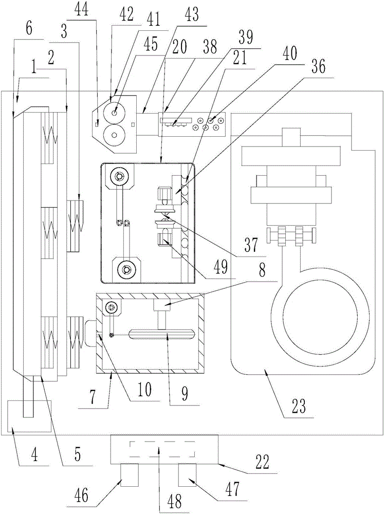 Swinging sliding rail type linear welding device for fuses conveyed through vibrating disk