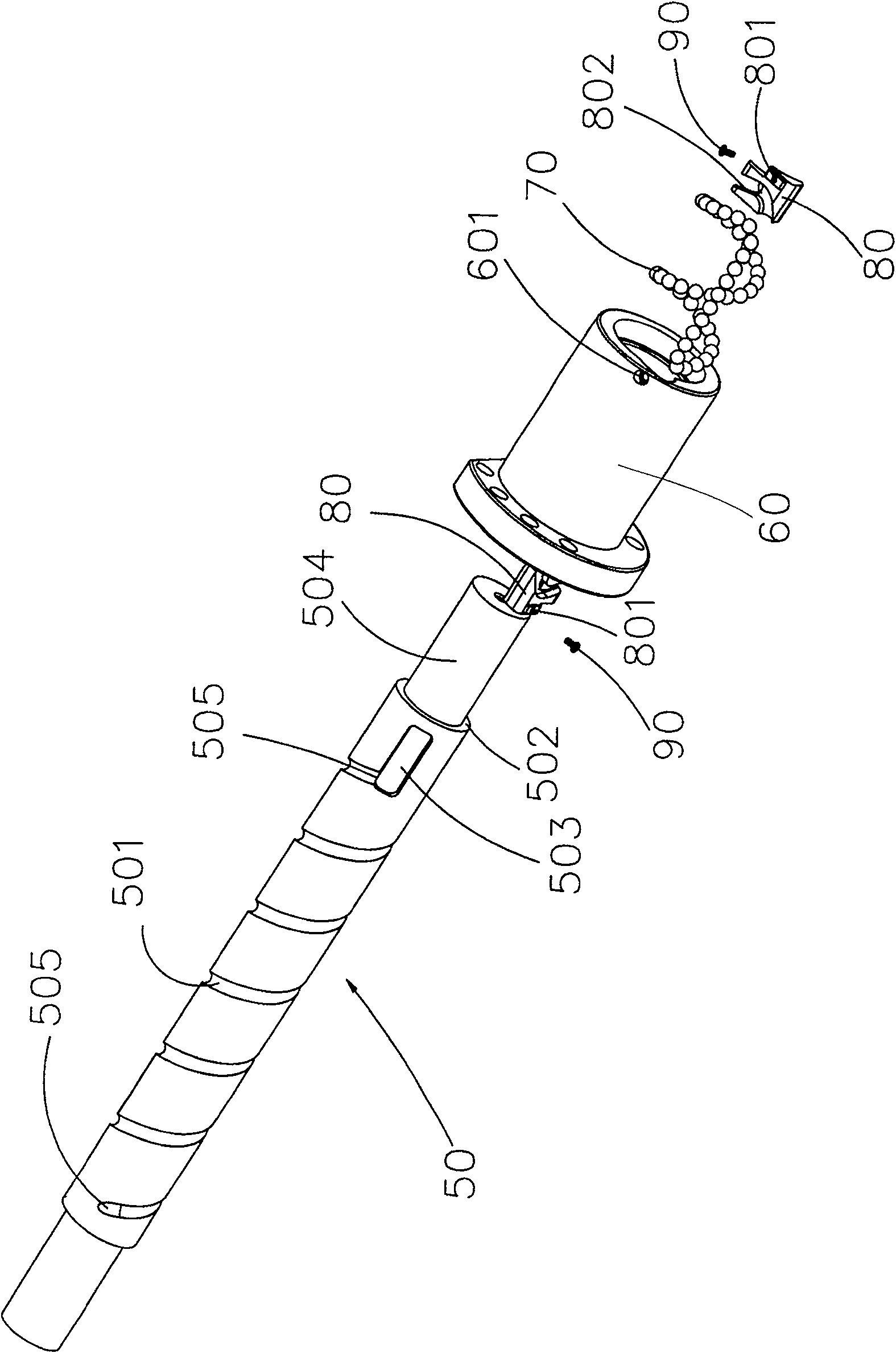 Ball screw rod composite set