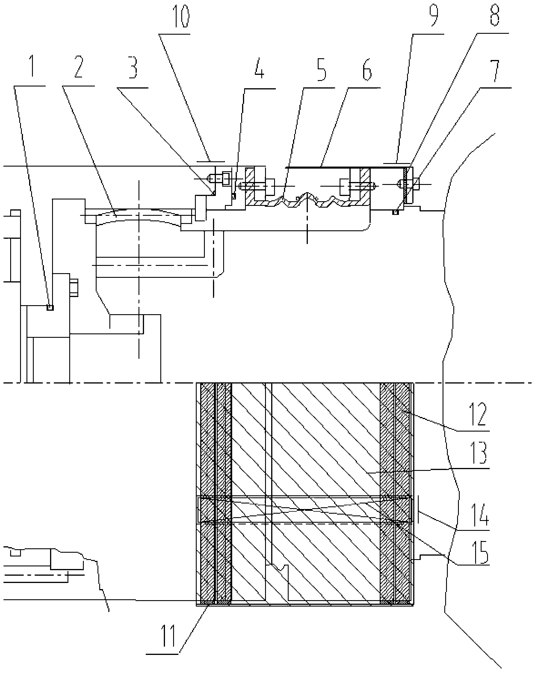 Rapid plugging method used for oil pocket for lubricating crown gear transmission shaft in high-speed rotating state