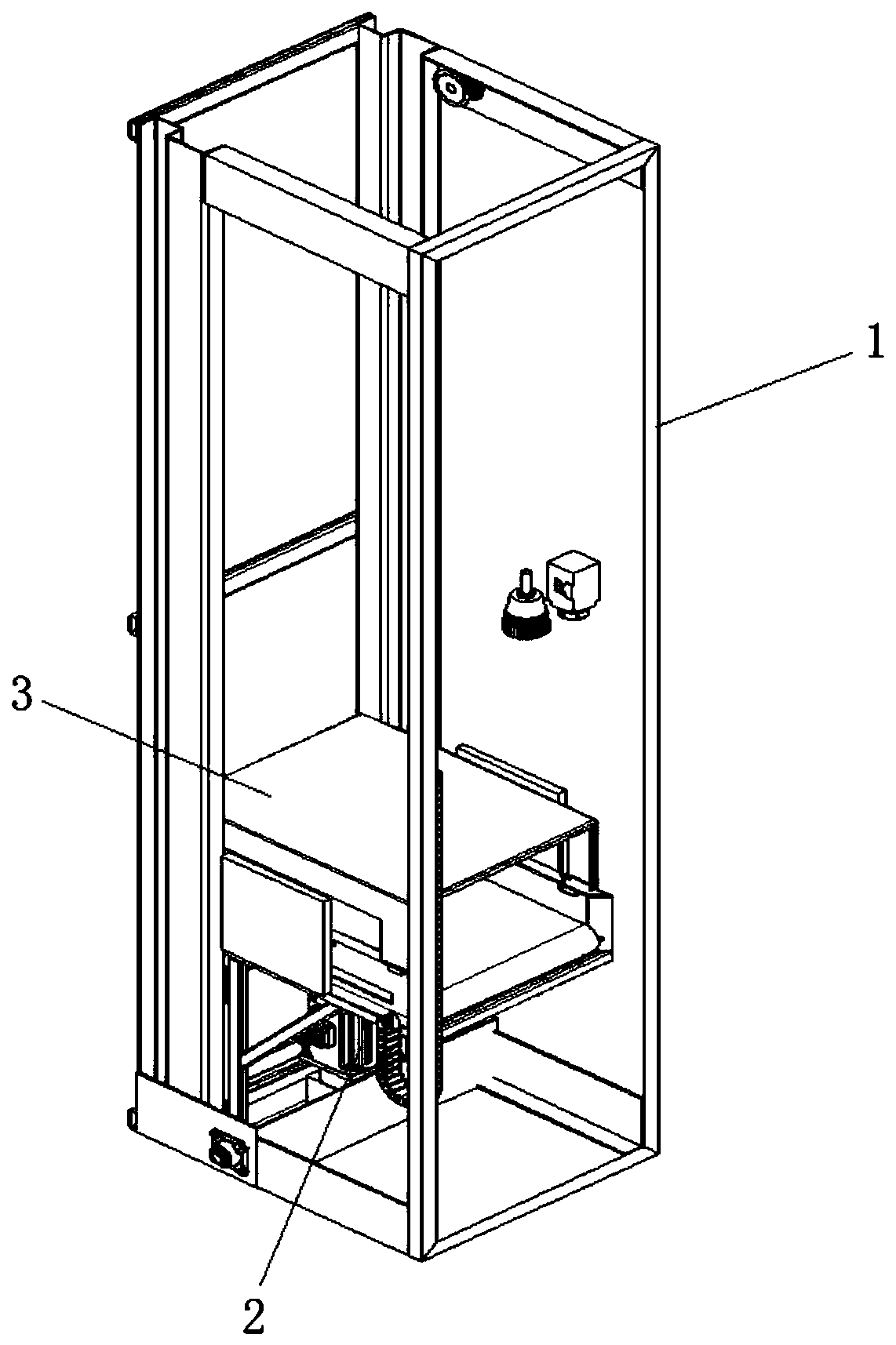 A lifting device for fishing boat cargo entering and exiting the cabin