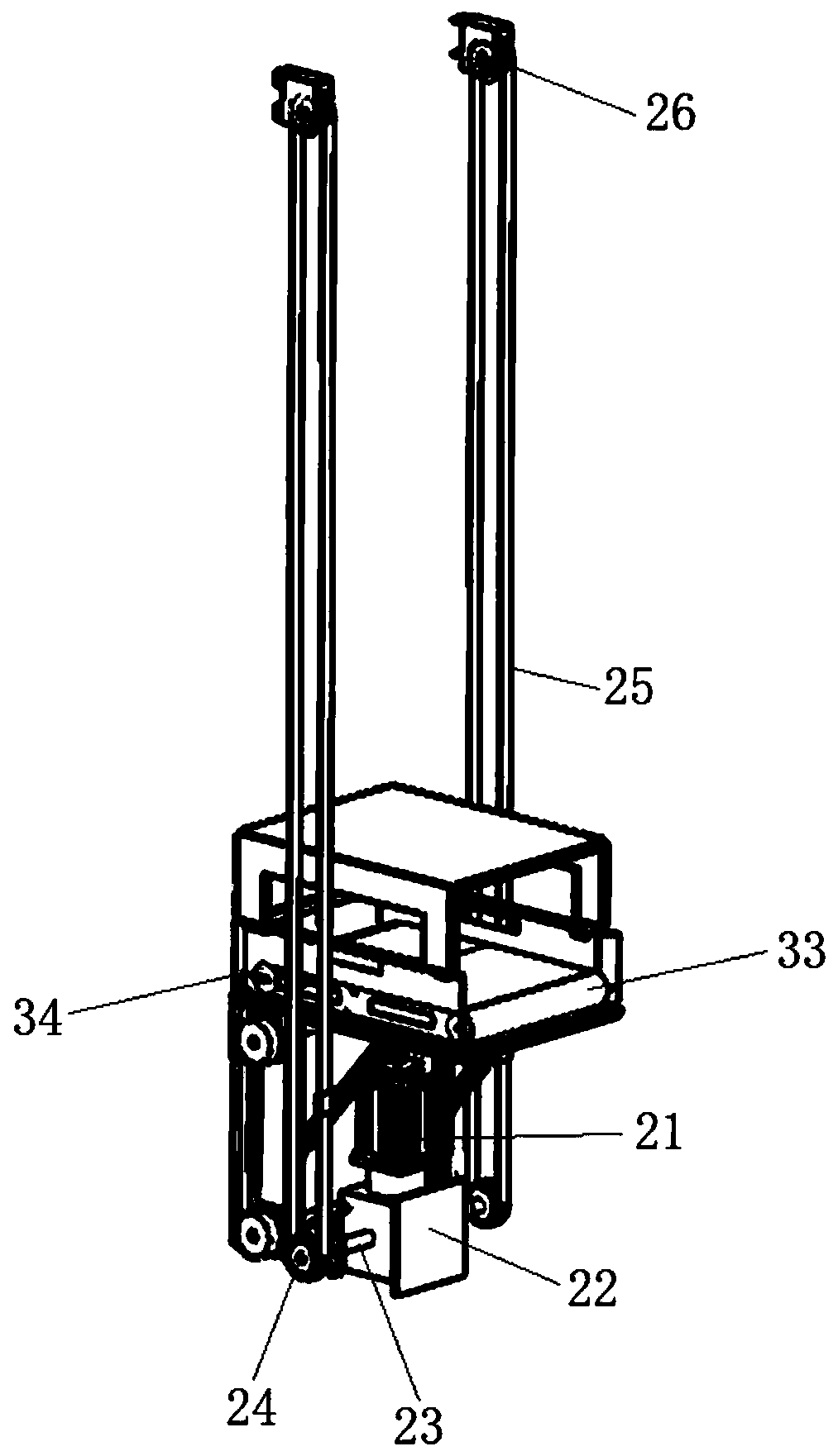 A lifting device for fishing boat cargo entering and exiting the cabin