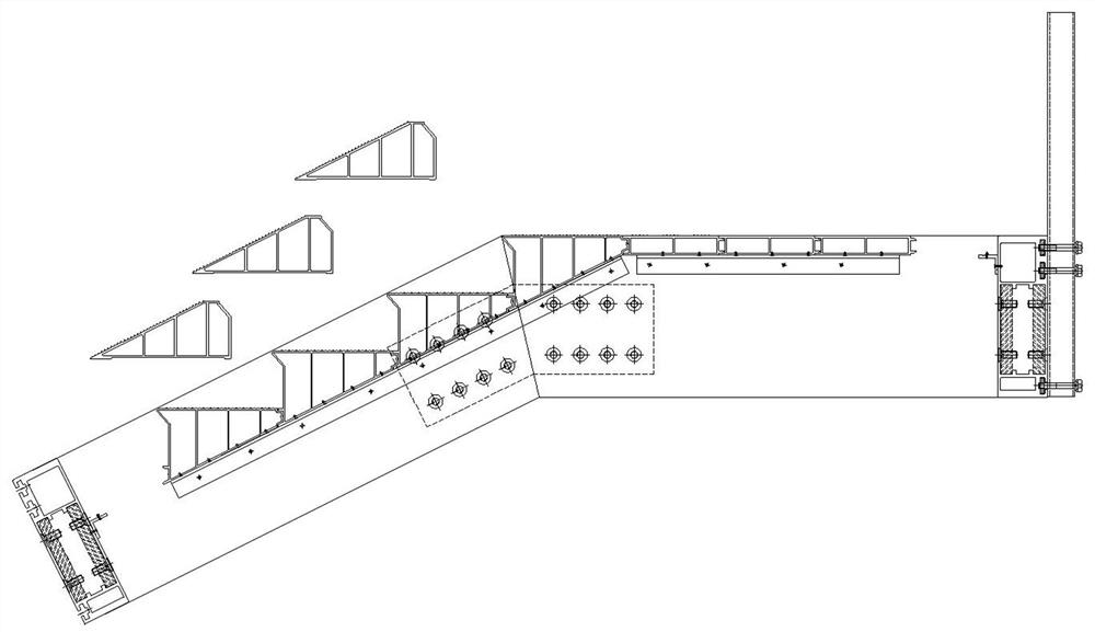 Aluminum alloy pedestrian overpass stairway connecting structure