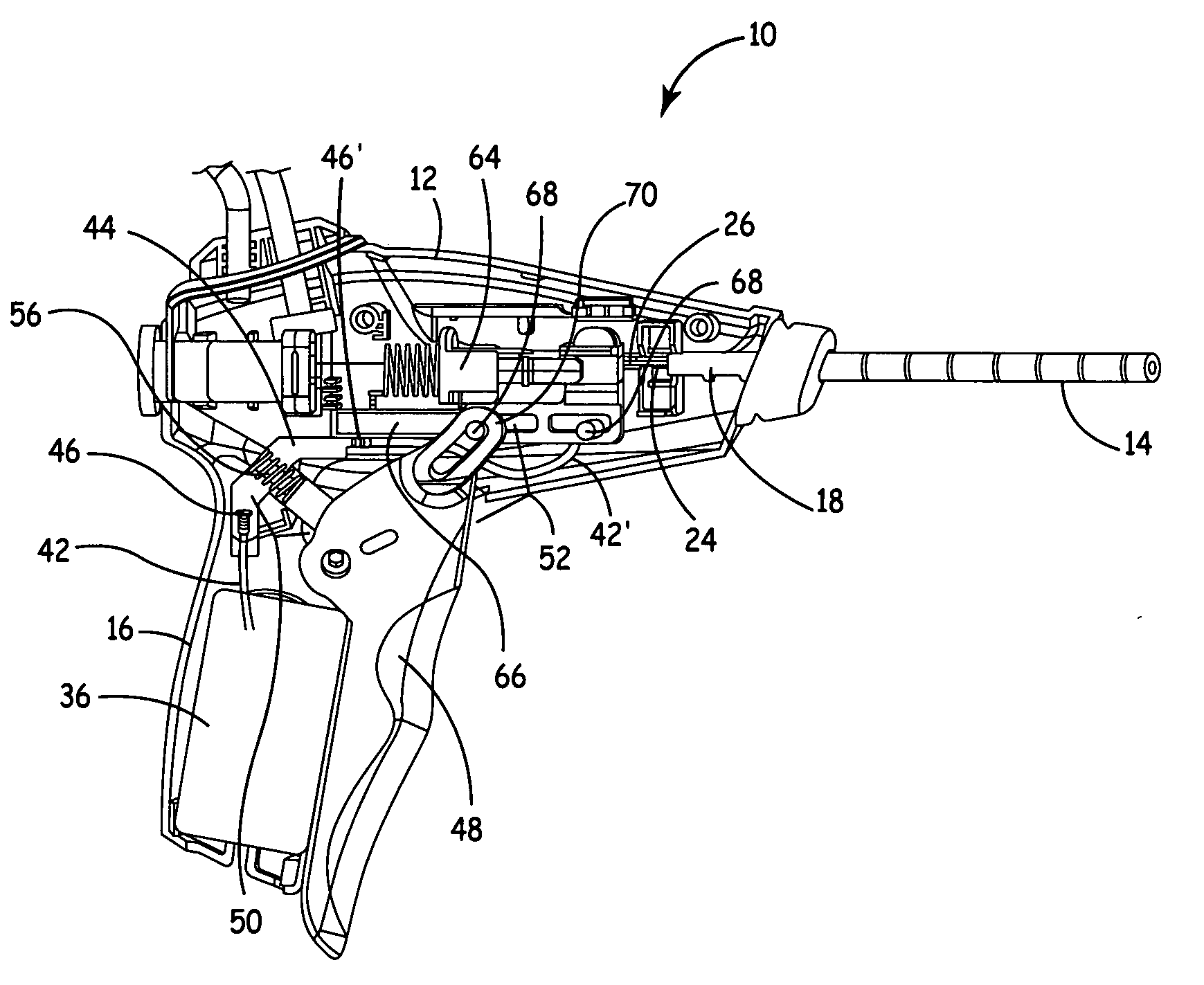 TUNA device with integrated saline resevoir