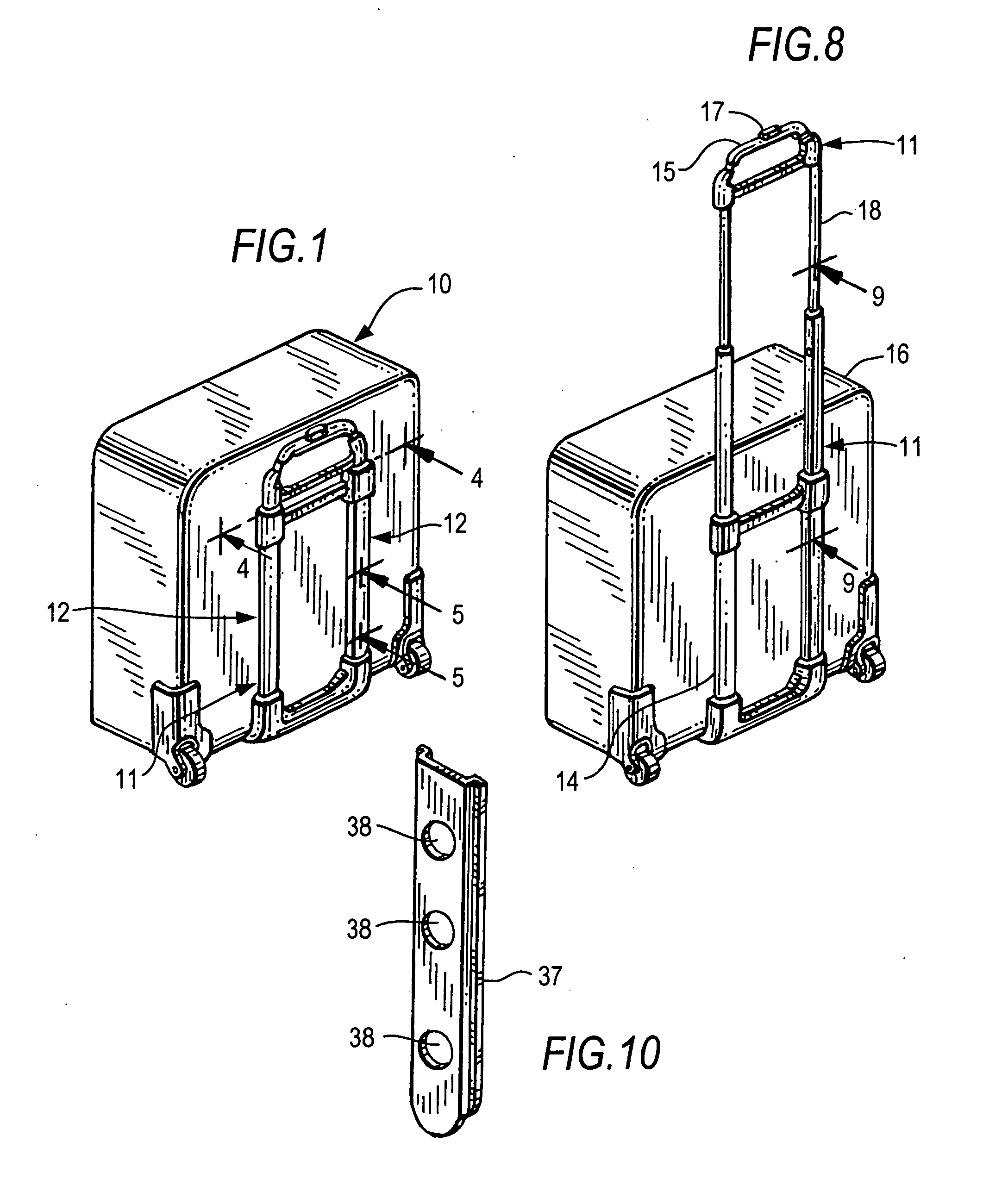 Reinforced extruded tubing for telescopic handle for trolley-type carry case and carry case incorporating same