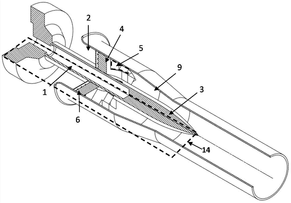 Air swirl device arranged in spray nozzle of combustion chamber of gas turbine