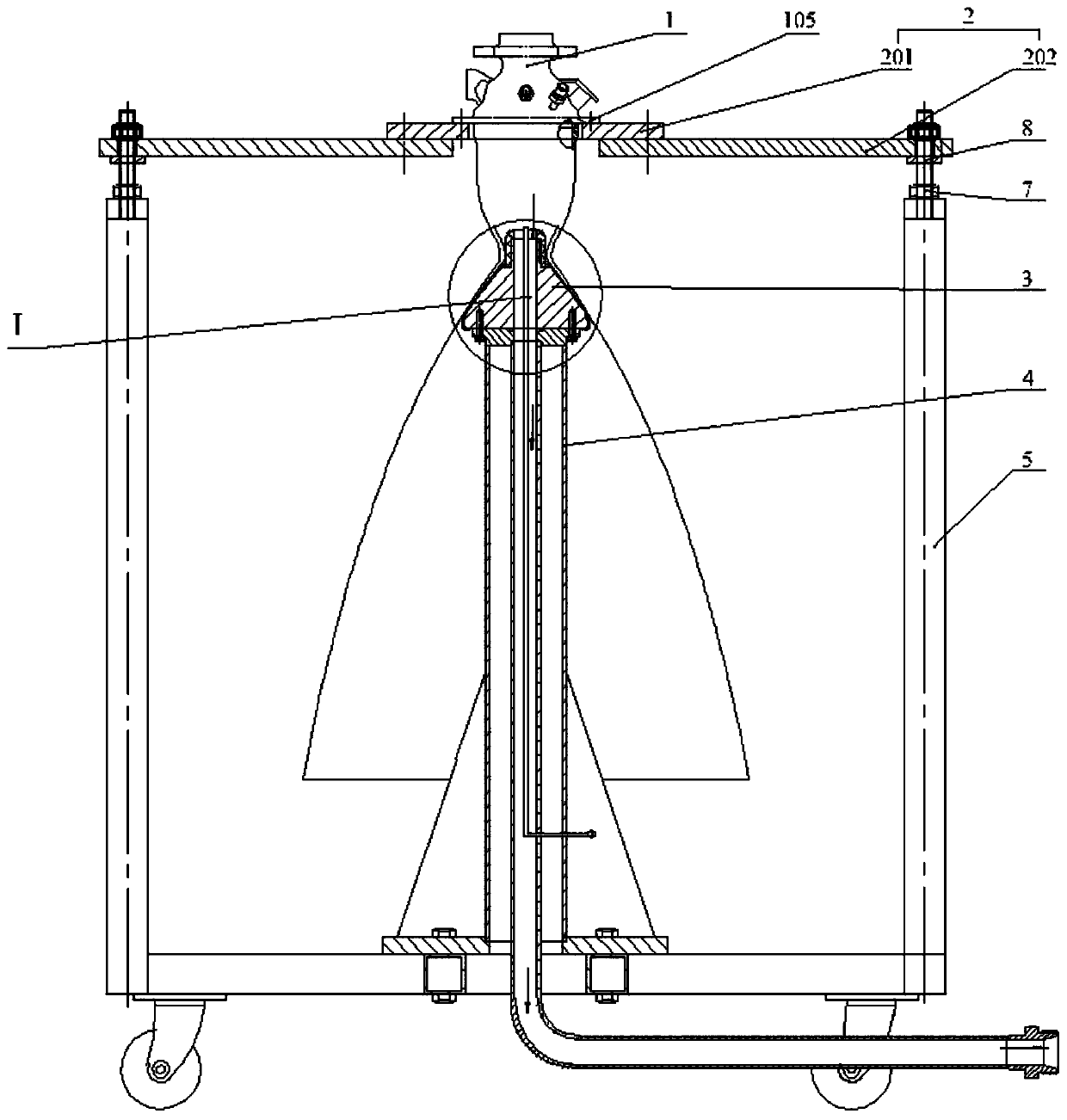 Constant-thrust rocket engine or engine thrust chamber performance testing device