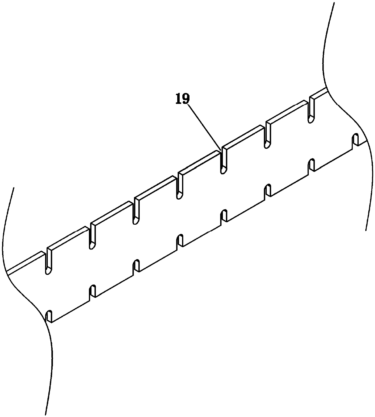 Template erecting method of floor post-cast strip and template used in method