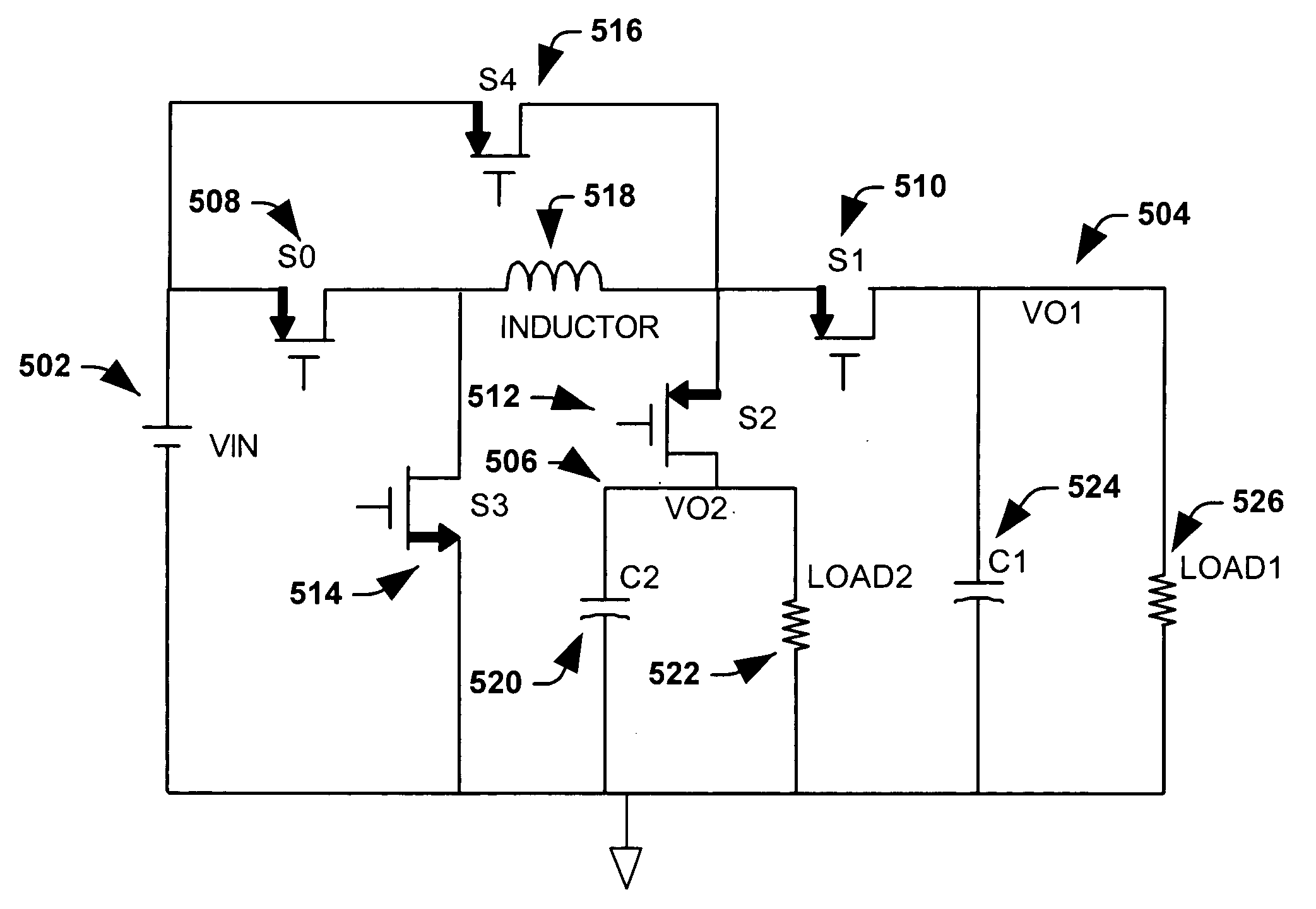 Single inductor dual output buck converter with frequency and time varying offset control