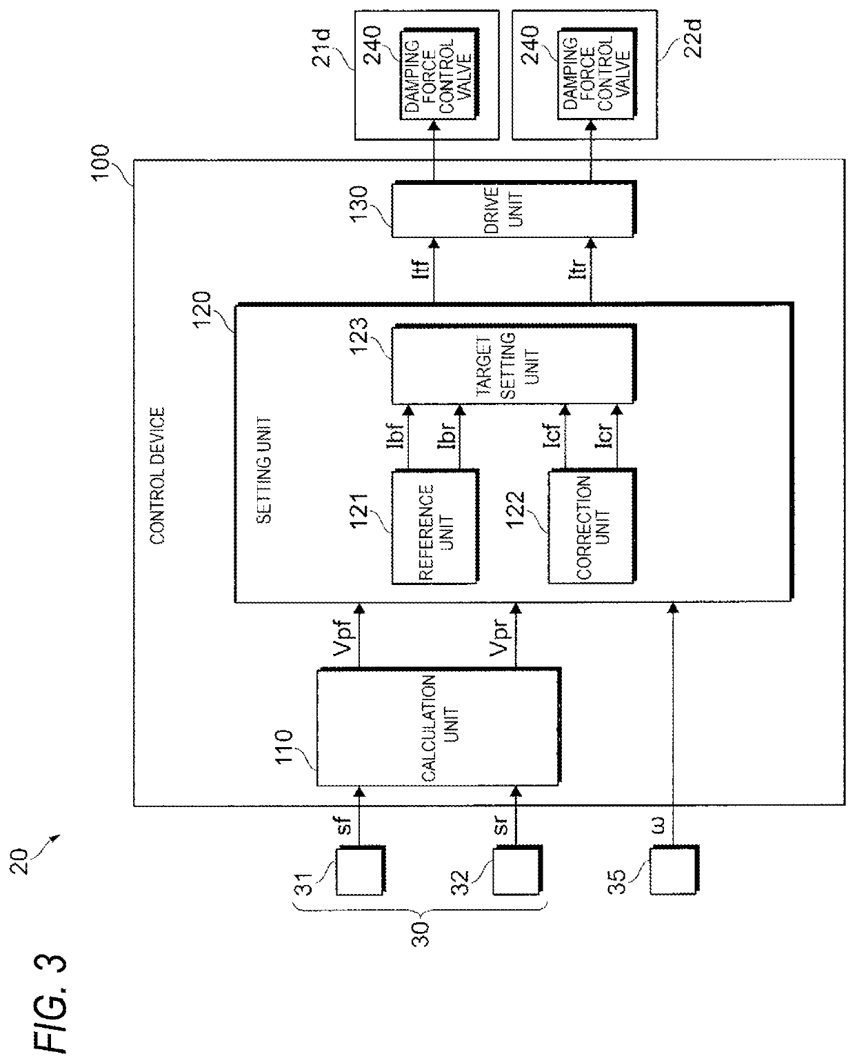 Control device, suspension system, and saddle-type vehicle