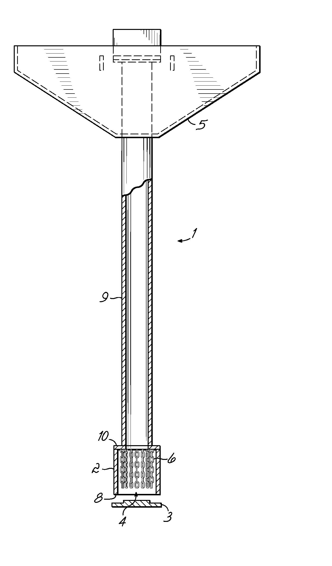 Method and apparatus for creating support columns using a hollow mandrel with upward flow restrictors