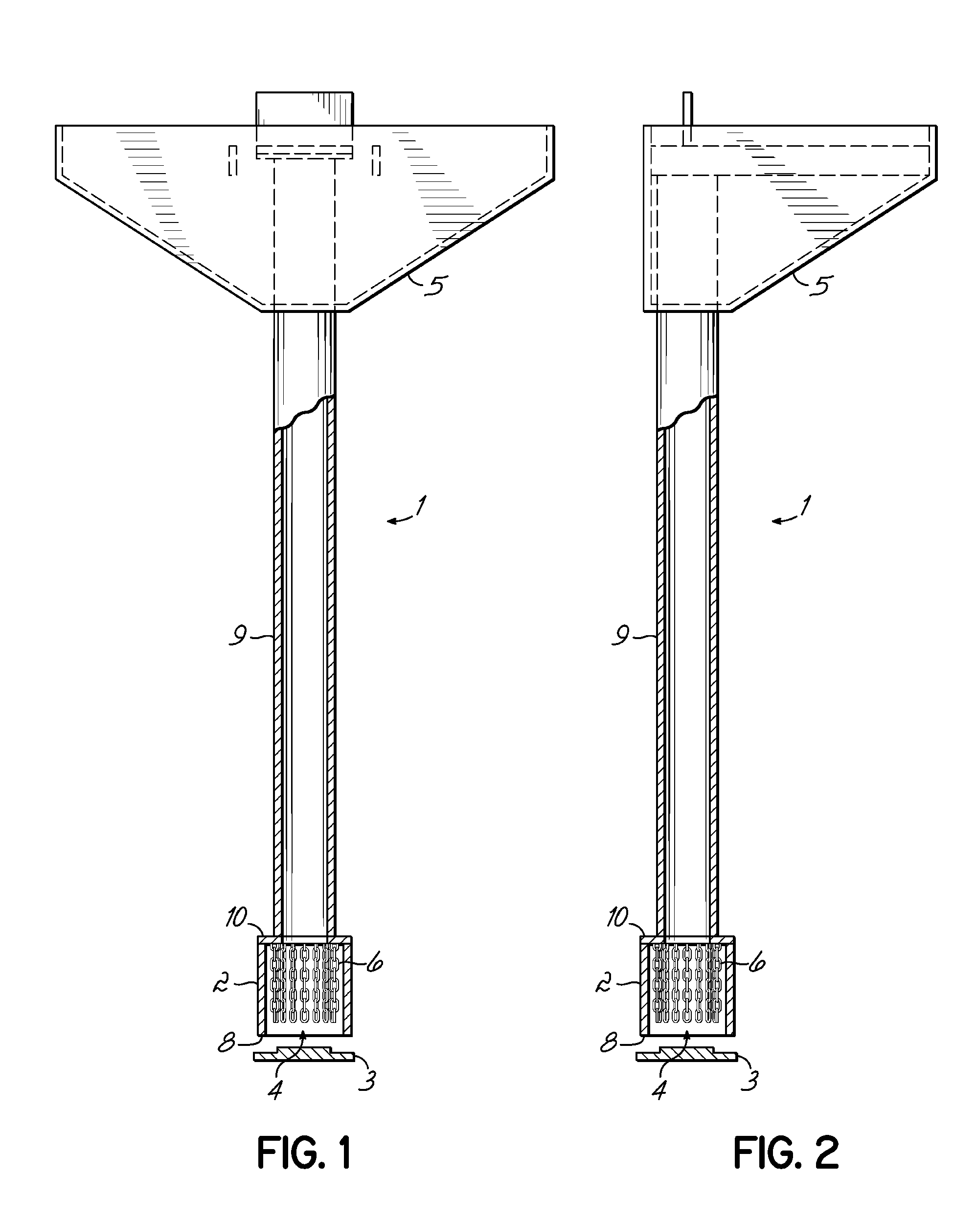 Method and apparatus for creating support columns using a hollow mandrel with upward flow restrictors