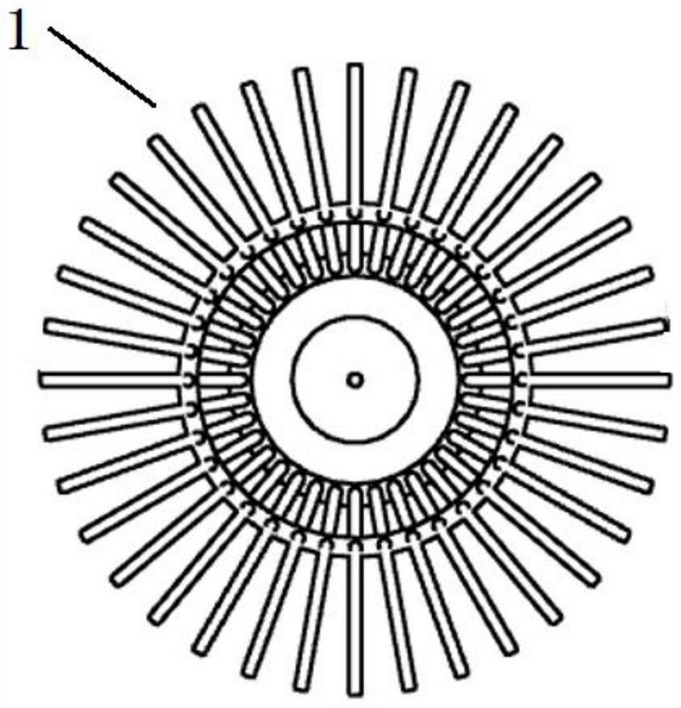 Omnidirectional electron emission device based on deflection grid electrode