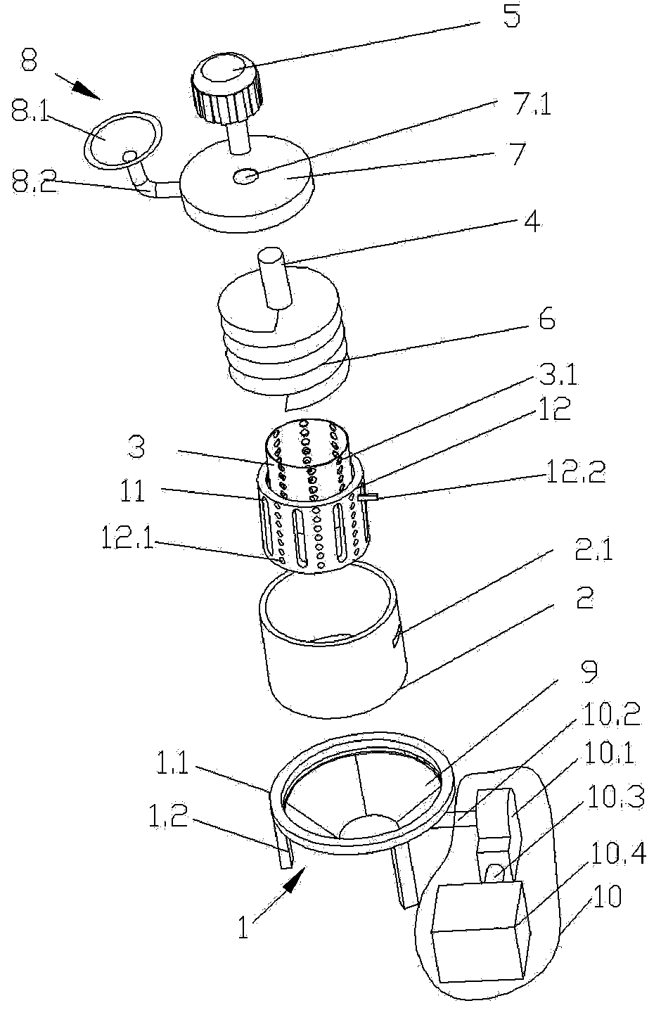 A straw briquetting device for adjusting the molding size