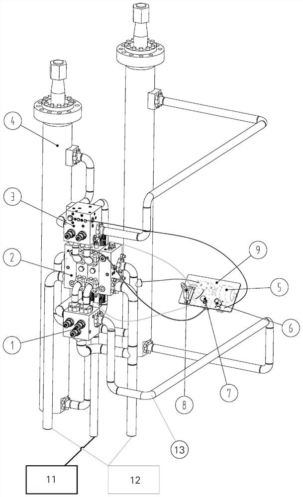 Hydraulic control system for lifting oil cylinder of under-pressure operation machine