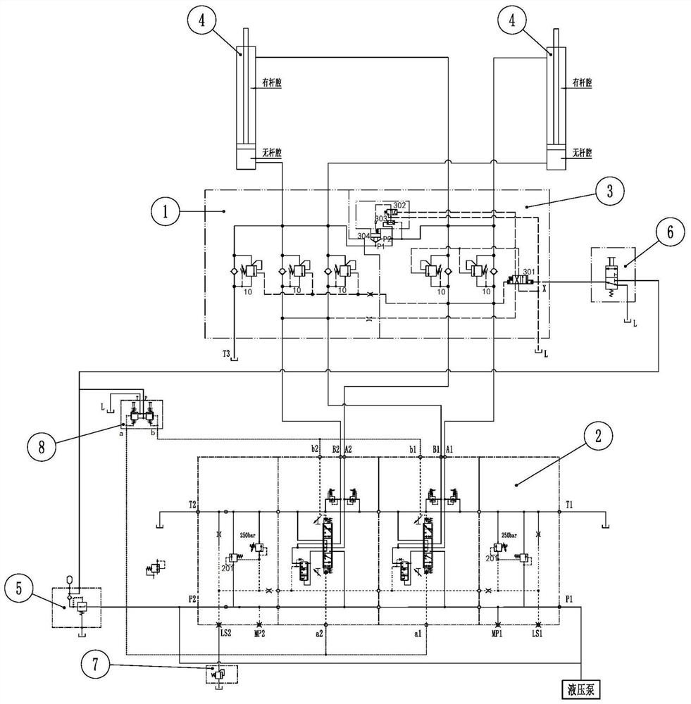 Hydraulic control system for lifting oil cylinder of under-pressure operation machine