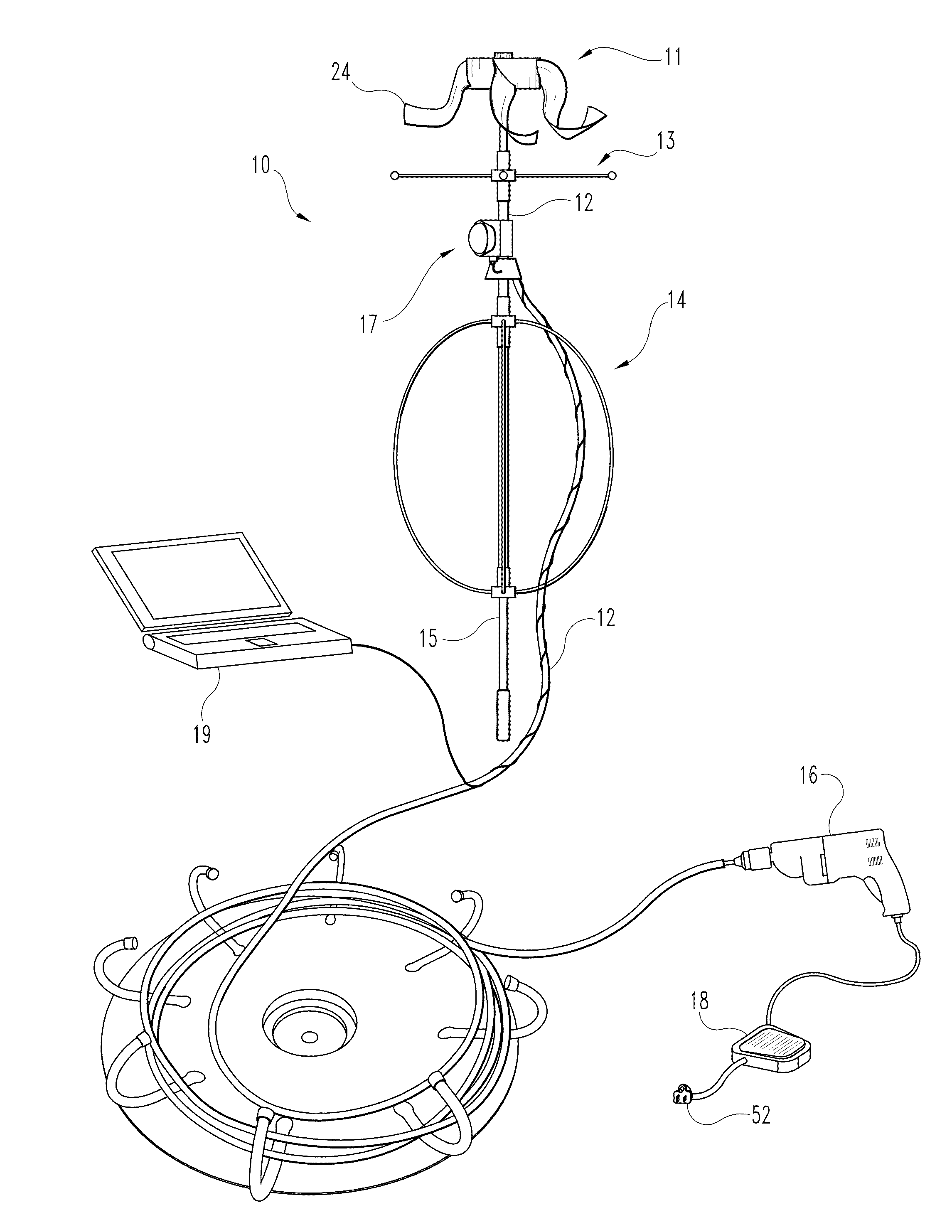 Device for cleaning and remotely inspecting a chimney