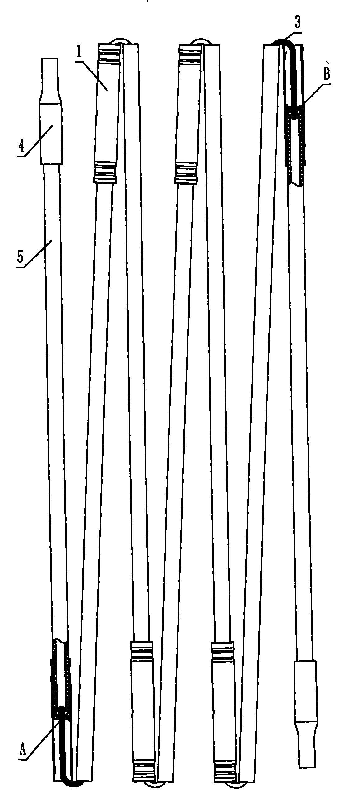 Rod group structure of tent rods and mosquito net rods