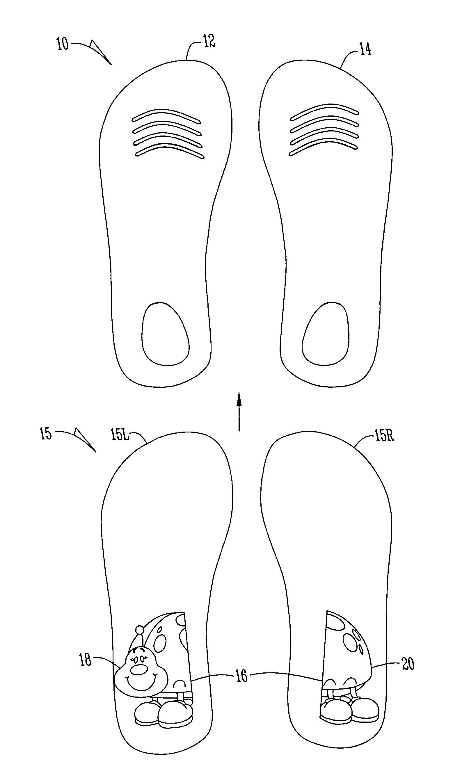 Split image shoe indicator system and method of use