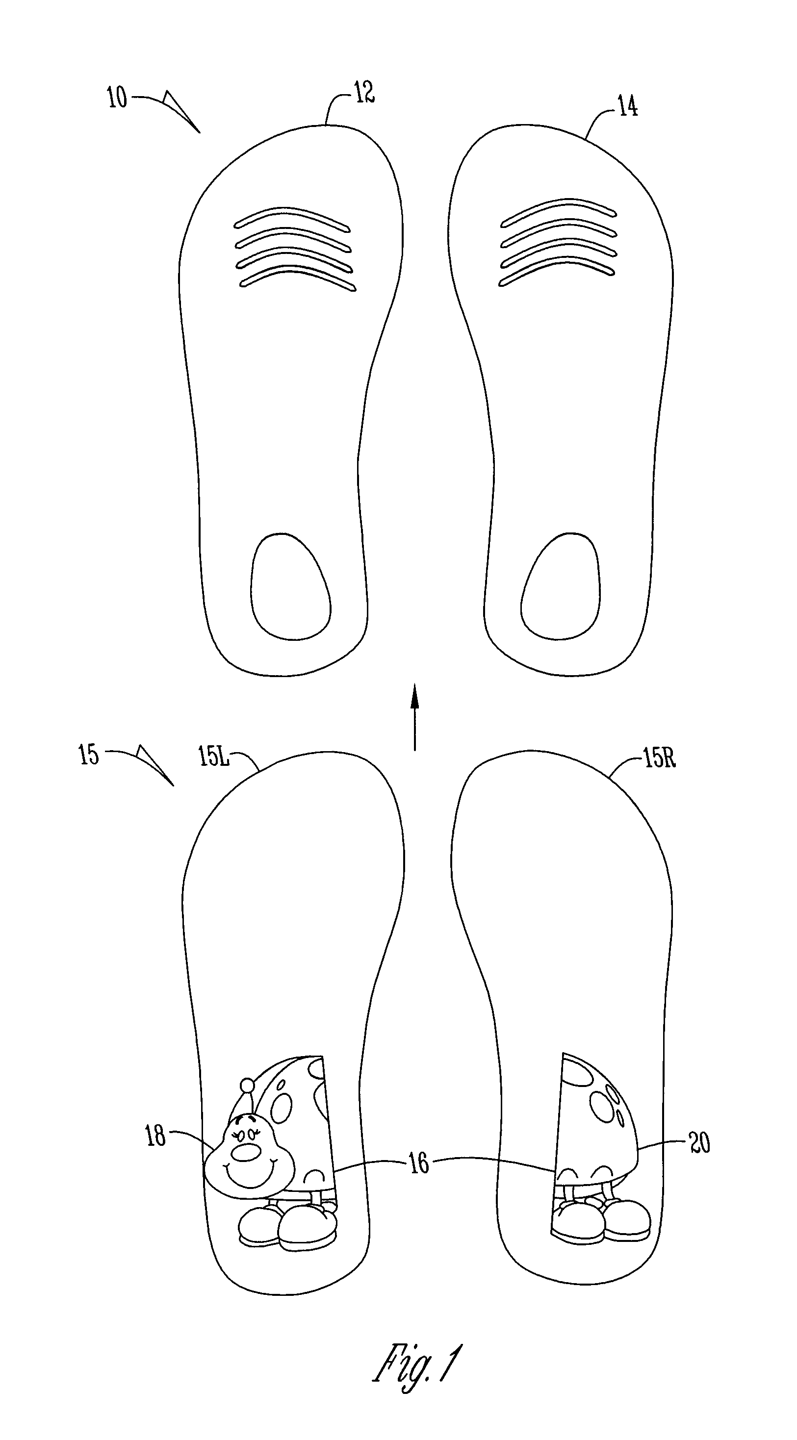 Split image shoe indicator system and method of use