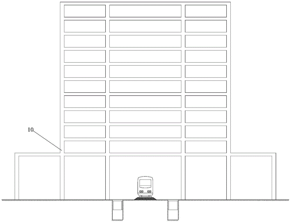 A composite vibration isolation barrier for the test run line of a subway depot