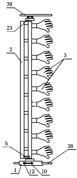 A method for dipping gloves and a dipping device for realizing the method